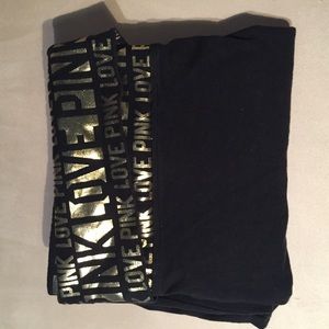 VS Pink Black and Gold Boot Leggings